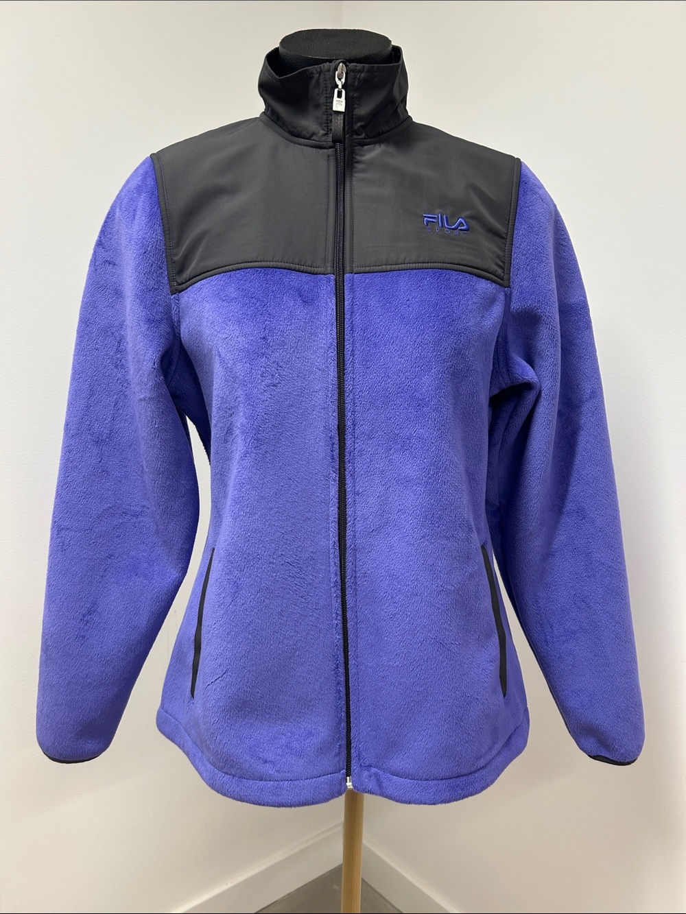 Fila Purple and Black Full-Zip Utility Fleece Jacket